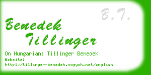 benedek tillinger business card